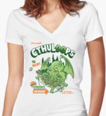 Cthuloops! All New Flavors! Women's Fitted V-Neck T-Shirt