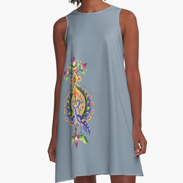 Peacocks A-Line Dress