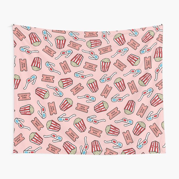 Movie Pattern in Pastel Pink Tapestry