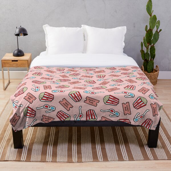 Movie Pattern in Pastel Pink Throw Blanket
