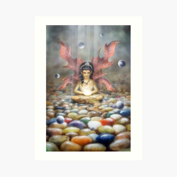 Crystal Faery in her cave Art Print