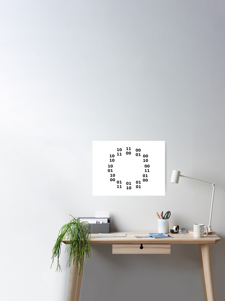 Binary Number Clock Poster By 6059 Redbubble