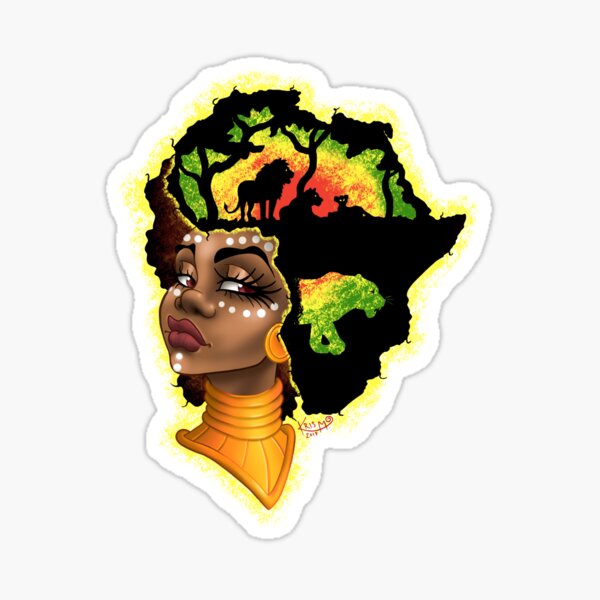 Aperçu de l'œuvre African Queen - Version Rasta / Afrique créée et vendue par Krampussy.