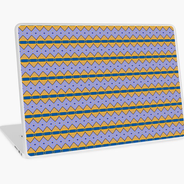 Tribal pattern, blue and yellow Laptop Skin