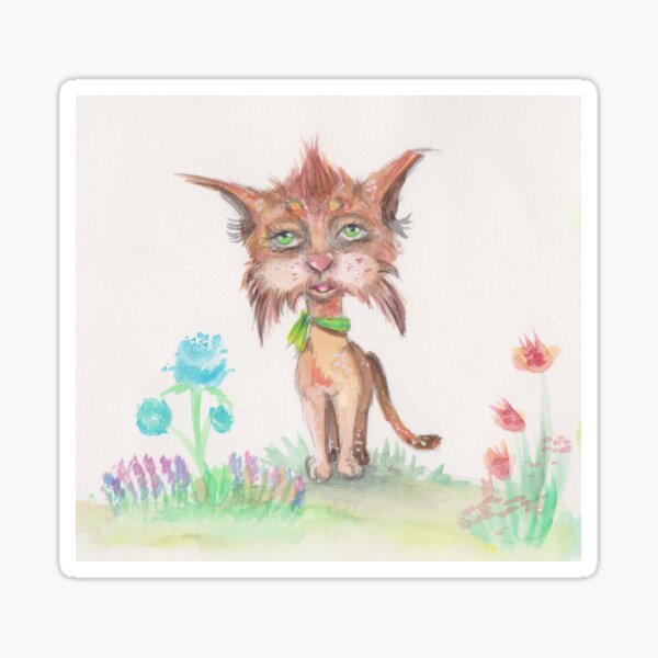 Kitty Green Scarf Sticker