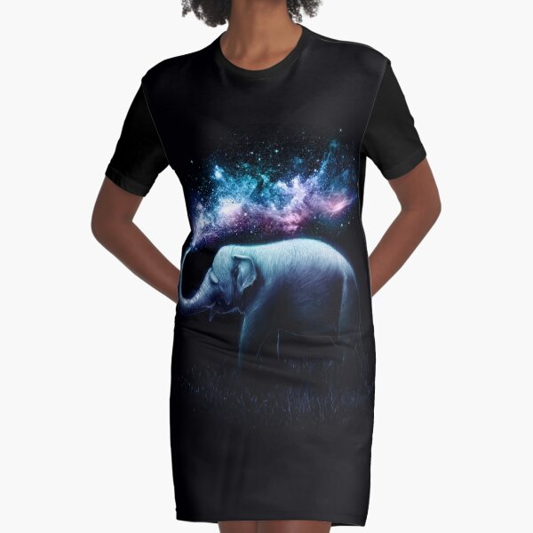 Elephant Splash Graphic T-Shirt Dress