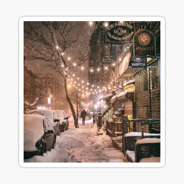East Village in the Snow - New York City Sticker