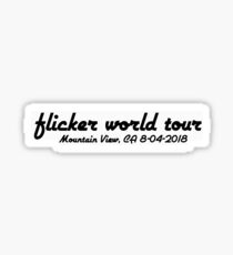 Flicker World Tour w/custom show date - Mountain View Sticker
