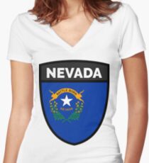 NEVADA BADGE III Women's Fitted V-Neck T-Shirt