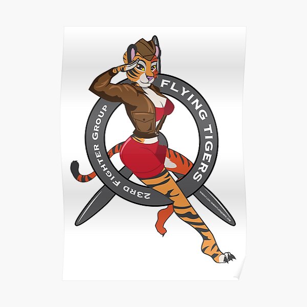 Flying Tiger Anthro Pinup Poster by samohtlion Redbubble. 