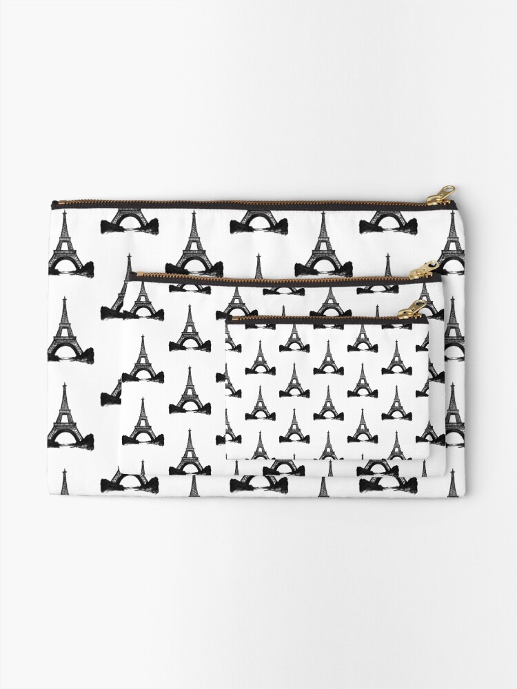 Alternate view of Eiffel Tower in Black Zipper Pouch
