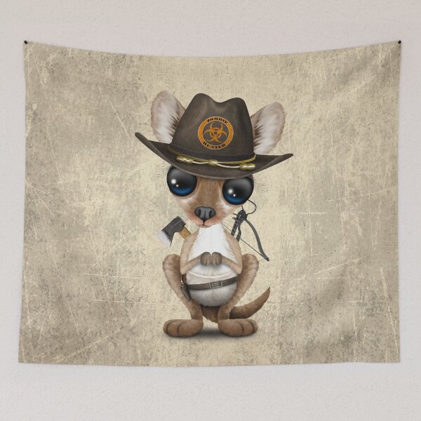 Item preview, Baby Kangaroo Zombie Hunter designed and sold by JeffBartels.