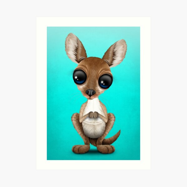Cute Baby Kangaroo Art Print