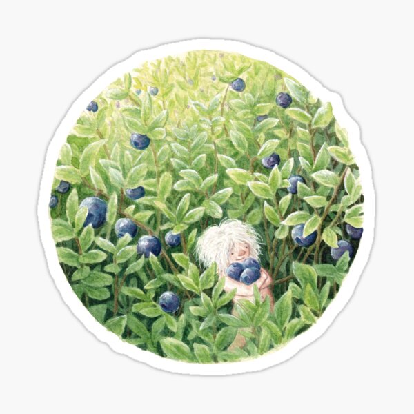 Gathering Blueberries Sticker