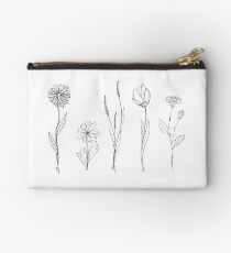 Flower Line Art Studio Pouch