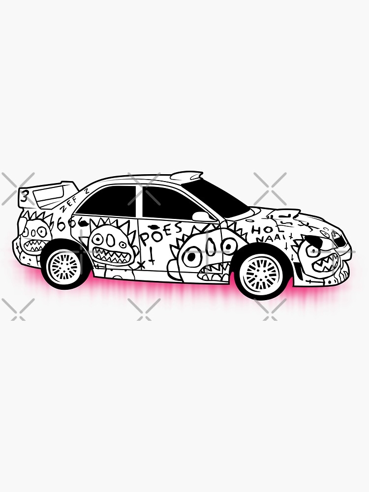 "Die Antwoord Banana brain car" Sticker for Sale by XapolloAndy