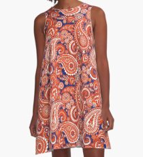 Paisley Spieltag Kleid | Florida | Weißer Marmor 2 A-Linien Kleid
