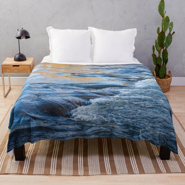 Item preview, Autumn River - Silky Flow in Sapphire Blue and Heliodor Yellow designed and sold by Georgia Mizuleva.