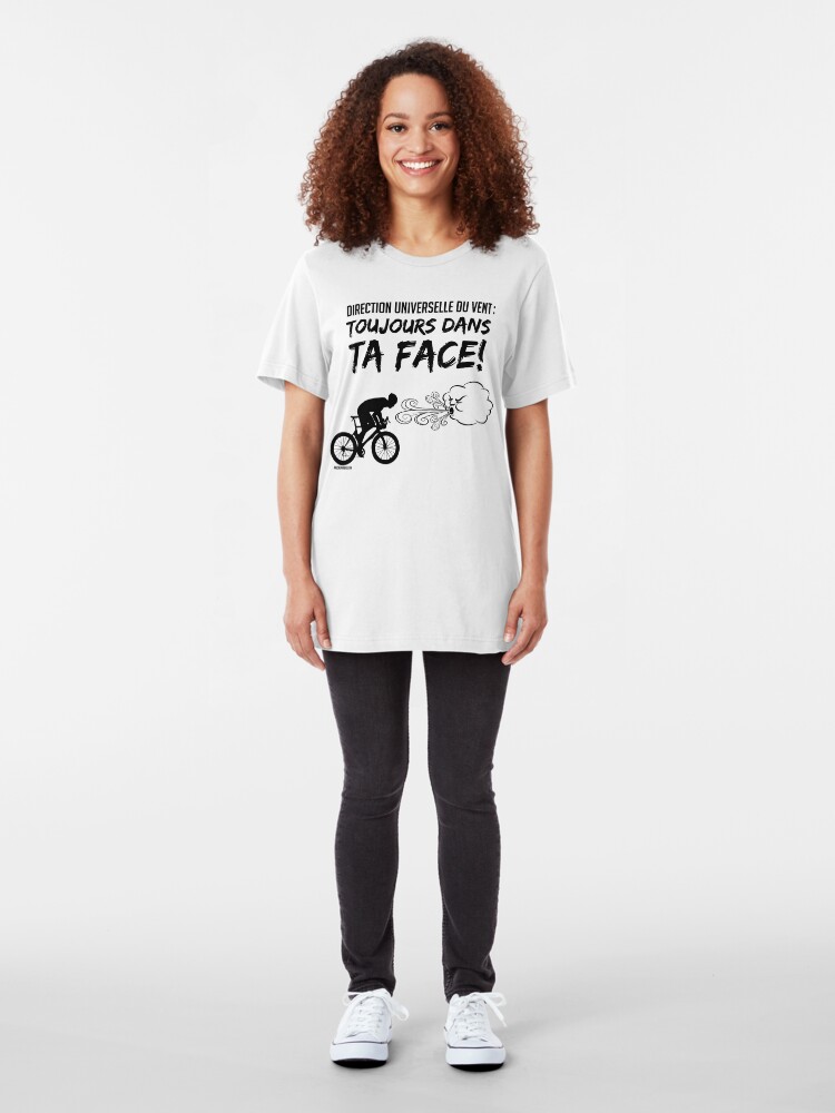 T-shirt ajusté ''Direction Universelle du Vent : TOUJOURS DANS TA FACE!' : autre vue