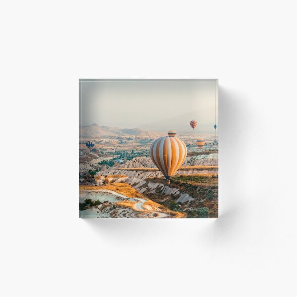 Flying hot air balloon over the Cappadocia Acrylic Block