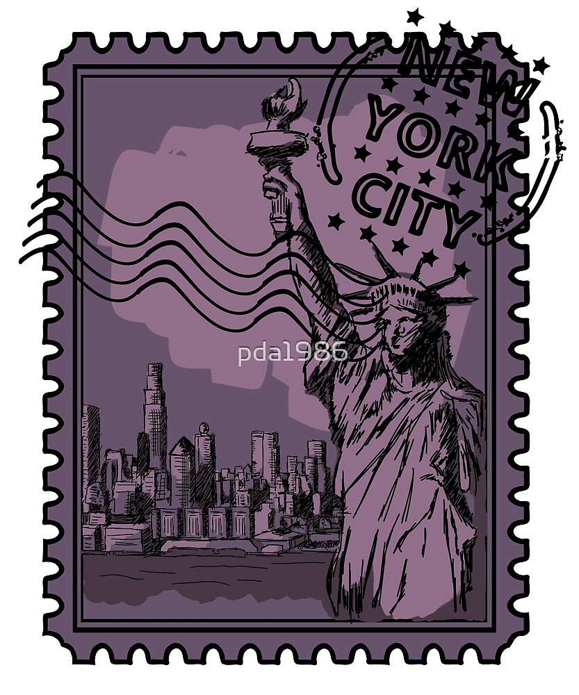 "New York City Stamp" by pda1986 Redbubble