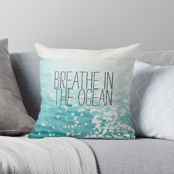 E by design Surf Sand /& Sea Floral Print Pillow