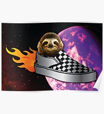 Sloth In a Vans Rocketship to Uranus Poster