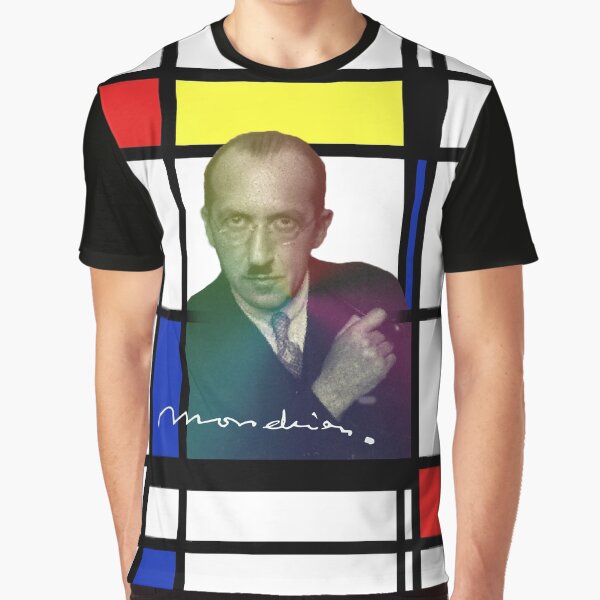 Piet Mondrian - De Stijl Color Block and Lines Graphic T-Shirt