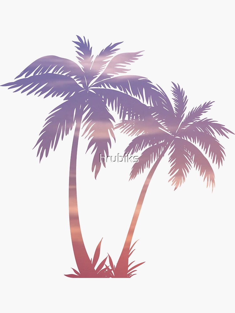Sunset Palm Trees Sticker For Sale By Hrubiks Redbubble