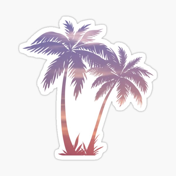 Car Decals - Car Stickers, Leaning Palm Tree Car Decals
