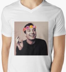 Jimmy Fallon- flower crown Men's V-Neck T-Shirt