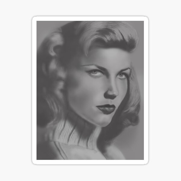 Lauren Bacall Portrait Sticker