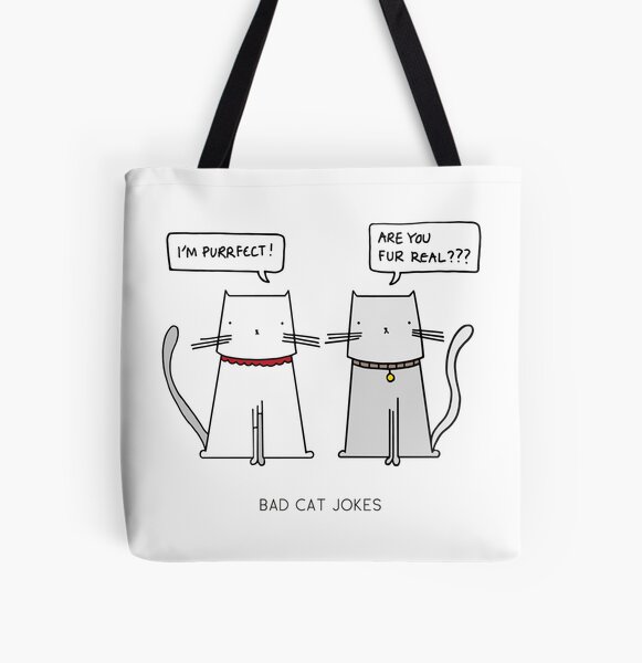 BAD CAT JOKES All Over Print Tote Bag