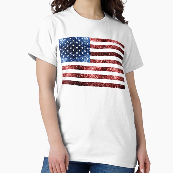 Item preview, USA flag red blue faux sparkles glitters 4th of July patriotic girly design (Photo of Glitter - Not Reflective)   designed and sold by PLdesign.
