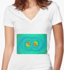 Psychedelic Eyes Women's Fitted V-Neck T-Shirt