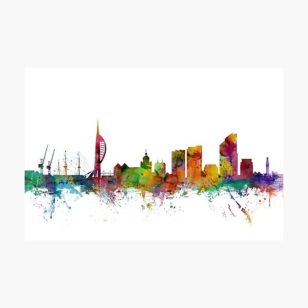 Item preview, Portsmouth England Skyline designed and sold by ArtPrints.
