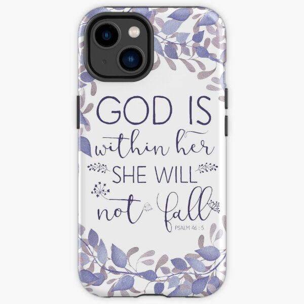 Christian Quote Floral Watercolor iPhone Tough Case