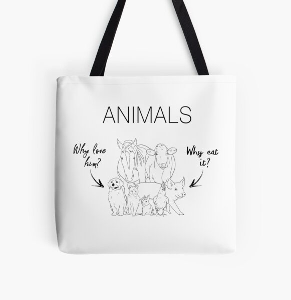 ANIMALS - Why love him? Why eat it? All Over Print Tote Bag