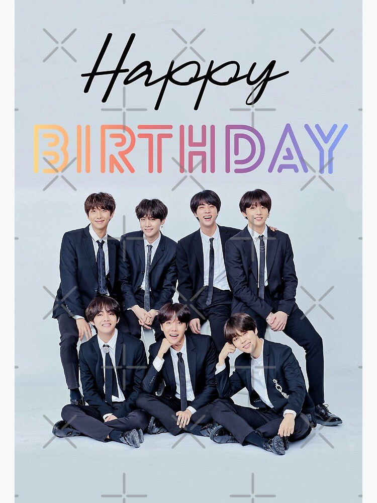 Carte De Vœux Joyeux Anniversaire Bts Par Marisaurban Redbubble