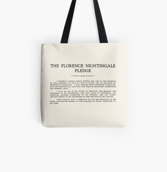 Florence Nightingale Pledge All Over Print Tote Bag