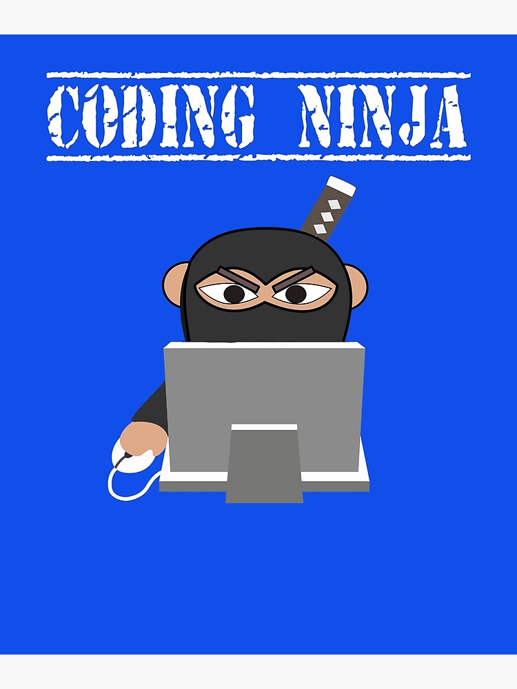 Disover Coding Ninja Funny Programming Ninja Software Developer Premium Matte Vertical Poster