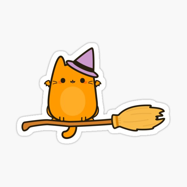 Item preview, Cat bat on broomstick designed and sold by peppermintpopuk.