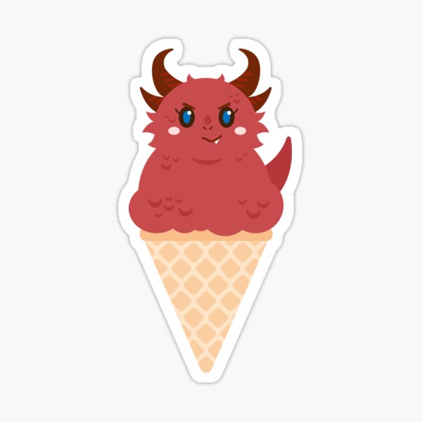Ice Cream Dragon Red Sticker