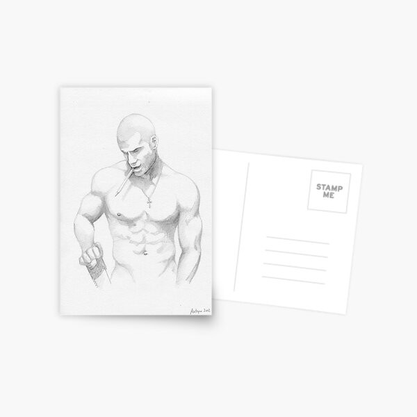 guy with saw and pencil Postcard