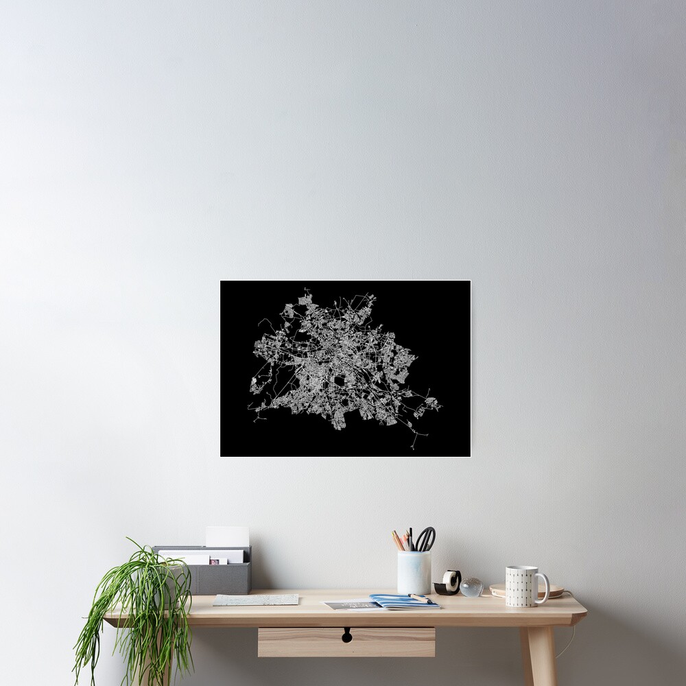 Berlin, Germany Street Network Map Graphic Poster