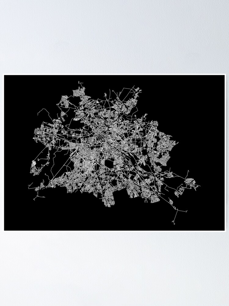 Alternate view of Berlin, Germany Street Network Map Graphic Poster