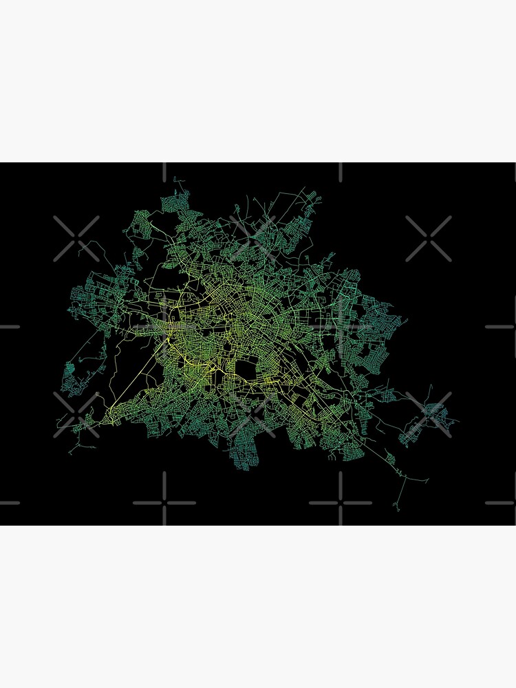 Berlin, Germany Colored Street Network Map Graphic by ramiro