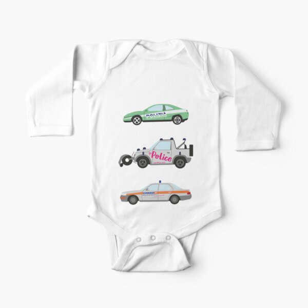 Clarkson, Hammond and May's Police challenge cars Long Sleeve Baby One-Piece