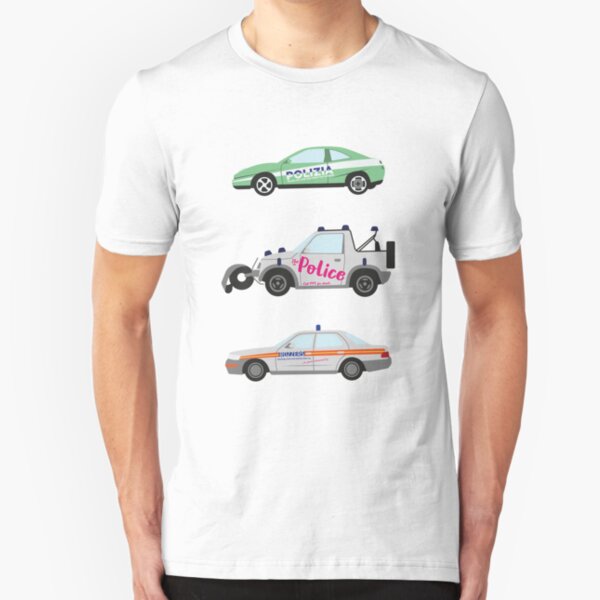 Clarkson, Hammond and May's Police challenge cars Slim Fit T-Shirt
