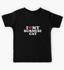 Ich liebe meine birmanische Katze Kinder T-Shirt